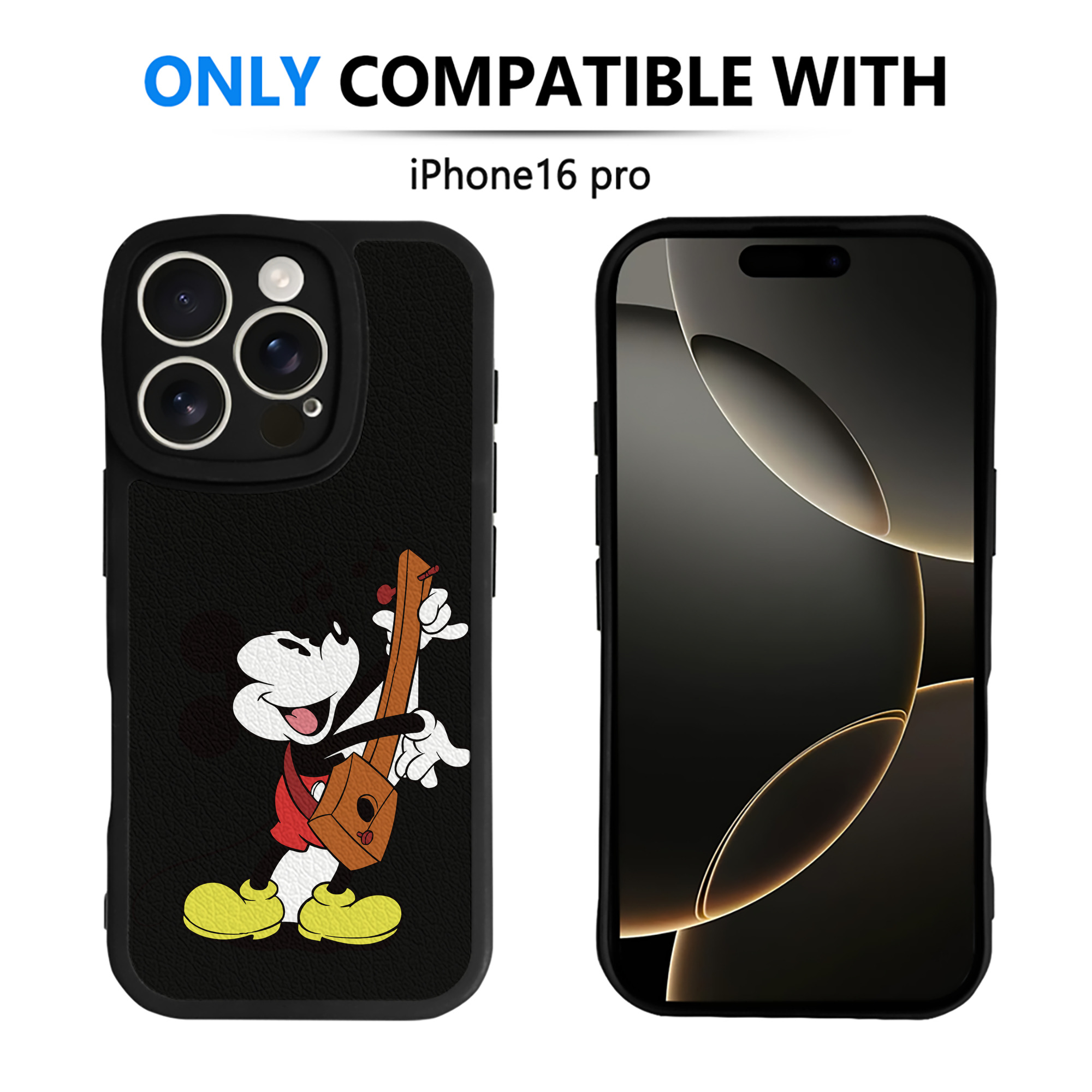 （画像用） ミッキーマウス Mickey Mouse 【iPhone 16シリーズ対応】シリコンスマホケース（レザー調） 材質：シリコン